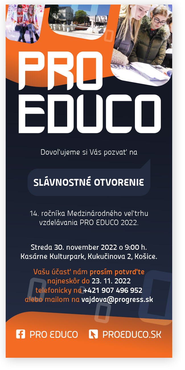 Pozvanka na otvorenie Pro Educo 2022